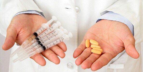 Injeção de medicamento ou administração oral
